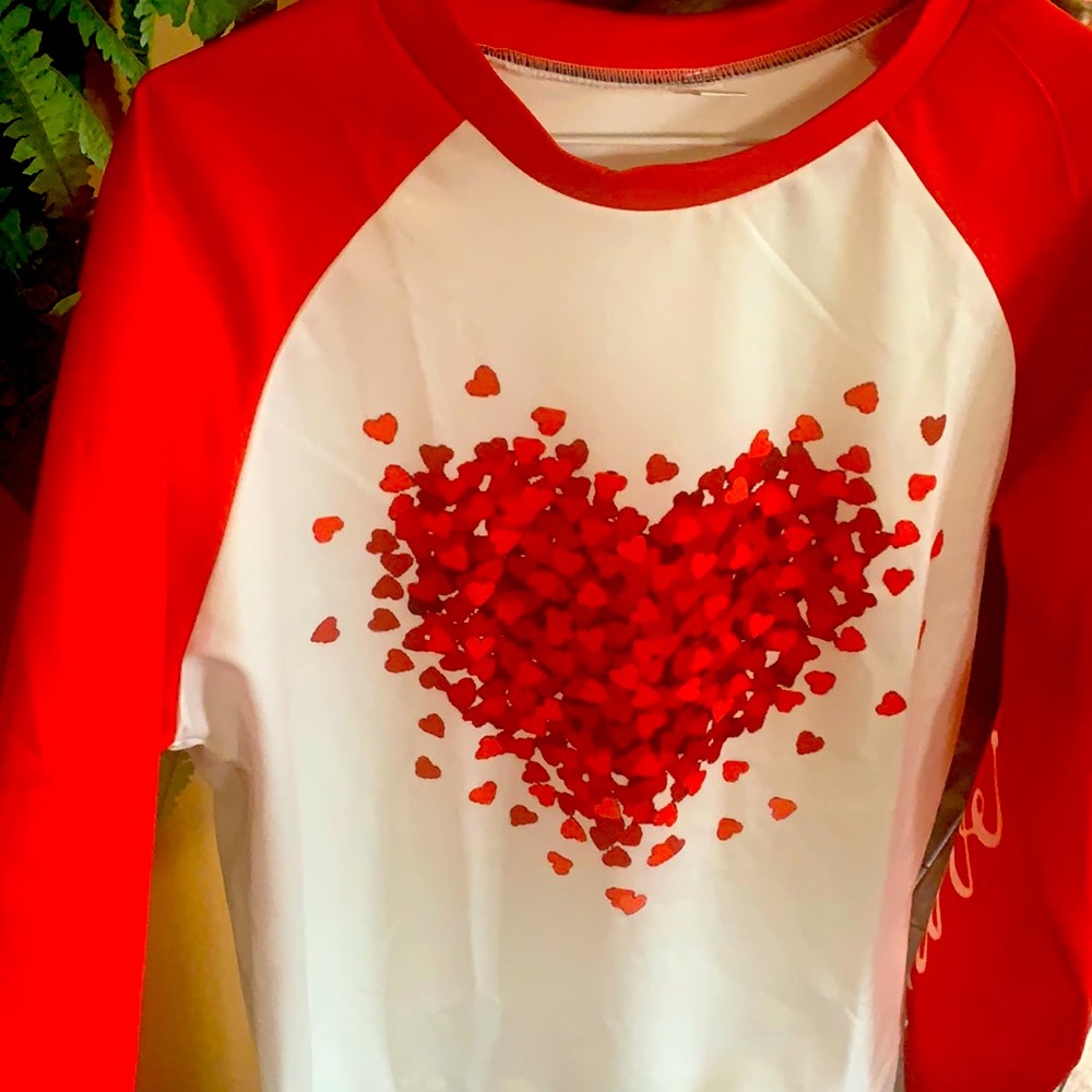 Lightweight hearts nylon sweatshirt.
